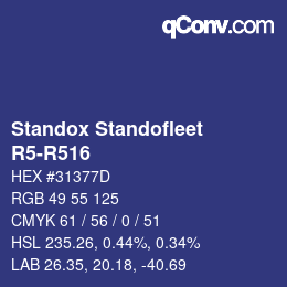 Código de color: Standox Standofleet - R5-R516 | qconv.com