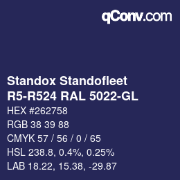 Color code: Standox Standofleet - R5-R524 RAL 5022-GL | qconv.com