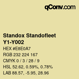 Color code: Standox Standofleet - Y1-Y002 | qconv.com