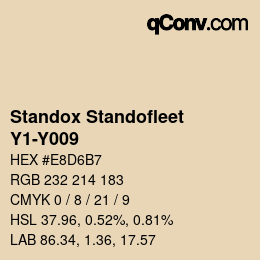 カラーコード: Standox Standofleet - Y1-Y009 | qconv.com