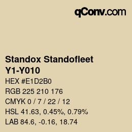 Code couleur: Standox Standofleet - Y1-Y010 | qconv.com
