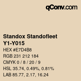 カラーコード: Standox Standofleet - Y1-Y015 | qconv.com