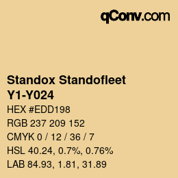 Código de color: Standox Standofleet - Y1-Y024 | qconv.com