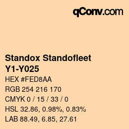 颜色代码: Standox Standofleet - Y1-Y025 | qconv.com