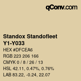 Código de color: Standox Standofleet - Y1-Y033 | qconv.com
