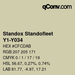 Código de color: Standox Standofleet - Y1-Y034 | qconv.com