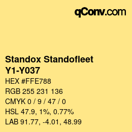 Código de color: Standox Standofleet - Y1-Y037 | qconv.com