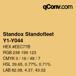 カラーコード: Standox Standofleet - Y1-Y044 | qconv.com