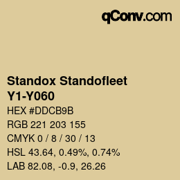 Código de color: Standox Standofleet - Y1-Y060 | qconv.com