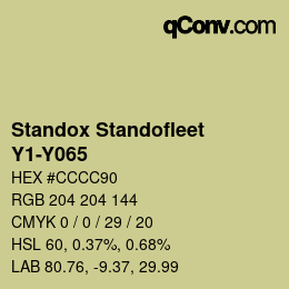 颜色代码: Standox Standofleet - Y1-Y065 | qconv.com