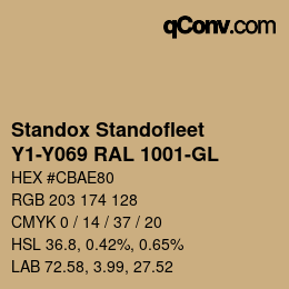 Color code: Standox Standofleet - Y1-Y069 RAL 1001-GL | qconv.com