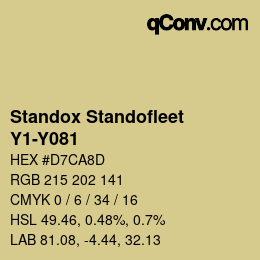 Code couleur: Standox Standofleet - Y1-Y081 | qconv.com