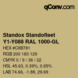Color code: Standox Standofleet - Y1-Y088 RAL 1000-GL | qconv.com