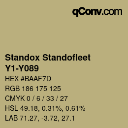 カラーコード: Standox Standofleet - Y1-Y089 | qconv.com