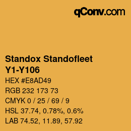 Color code: Standox Standofleet - Y1-Y106 | qconv.com