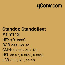 Código de color: Standox Standofleet - Y1-Y112 | qconv.com