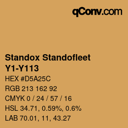 Color code: Standox Standofleet - Y1-Y113 | qconv.com