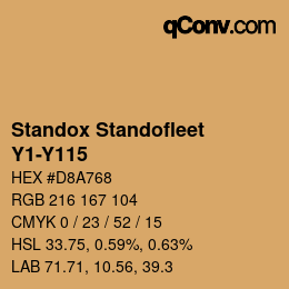 Farbcode: Standox Standofleet - Y1-Y115 | qconv.com