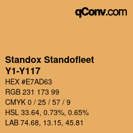 Code couleur: Standox Standofleet - Y1-Y117 | qconv.com