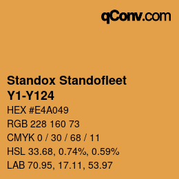 カラーコード: Standox Standofleet - Y1-Y124 | qconv.com