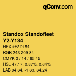 Color code: Standox Standofleet - Y2-Y134 | qconv.com