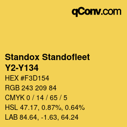 Color code: Standox Standofleet - Y2-Y134 | qconv.com