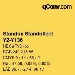 カラーコード: Standox Standofleet - Y2-Y136 | qconv.com