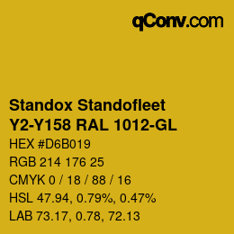 Farbcode: Standox Standofleet - Y2-Y158 RAL 1012-GL | qconv.com