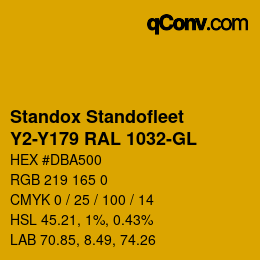 Color code: Standox Standofleet - Y2-Y179 RAL 1032-GL | qconv.com