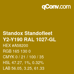 Farbcode: Standox Standofleet - Y2-Y190 RAL 1027-GL | qconv.com