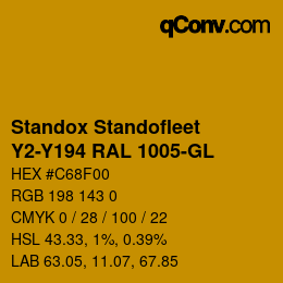 Color code: Standox Standofleet - Y2-Y194 RAL 1005-GL | qconv.com
