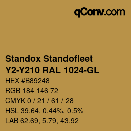 Color code: Standox Standofleet - Y2-Y210 RAL 1024-GL | qconv.com