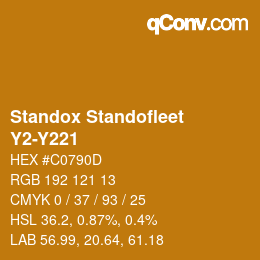 Color code: Standox Standofleet - Y2-Y221 | qconv.com