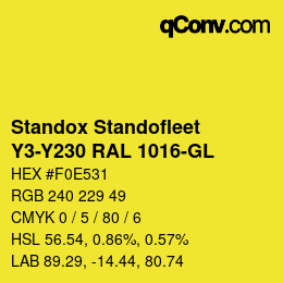 Color code: Standox Standofleet - Y3-Y230 RAL 1016-GL | qconv.com