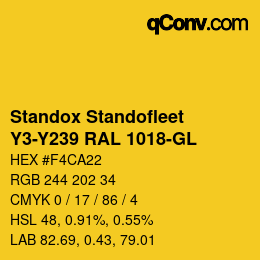 Color code: Standox Standofleet - Y3-Y239 RAL 1018-GL | qconv.com