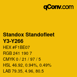 颜色代码: Standox Standofleet - Y3-Y266 | qconv.com