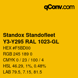 Color code: Standox Standofleet - Y3-Y295 RAL 1023-GL | qconv.com