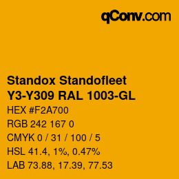 Color code: Standox Standofleet - Y3-Y309 RAL 1003-GL | qconv.com
