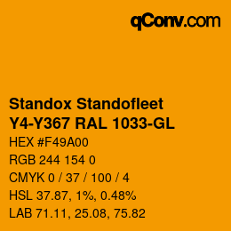 Color code: Standox Standofleet - Y4-Y367 RAL 1033-GL | qconv.com