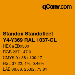 Color code: Standox Standofleet - Y4-Y369 RAL 1037-GL | qconv.com