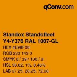 Color code: Standox Standofleet - Y4-Y376 RAL 1007-GL | qconv.com