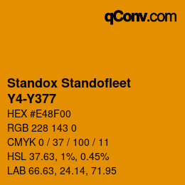 Code couleur: Standox Standofleet - Y4-Y377 | qconv.com
