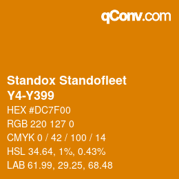 Código de color: Standox Standofleet - Y4-Y399 | qconv.com
