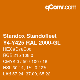 Color code: Standox Standofleet - Y4-Y425 RAL 2000-GL | qconv.com