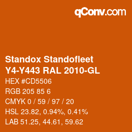 Color code: Standox Standofleet - Y4-Y443 RAL 2010-GL | qconv.com