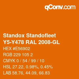 Color code: Standox Standofleet - Y5-Y478 RAL 2008-GL | qconv.com