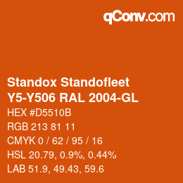 Color code: Standox Standofleet - Y5-Y506 RAL 2004-GL | qconv.com
