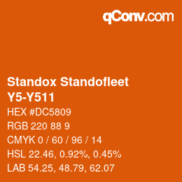 颜色代码: Standox Standofleet - Y5-Y511 | qconv.com