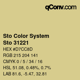 カラーコード: Sto Color System - Sto 31221 | qconv.com