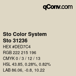 Code couleur: Sto Color System - Sto 31236 | qconv.com